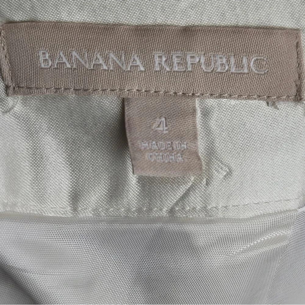 Banana Republic Paisley Print Rayon Linen Blend Lined Pencil Skirt Sz M